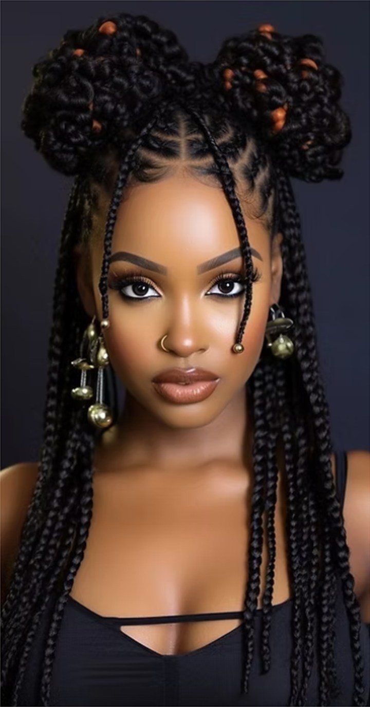 Braided hairstyle portrait