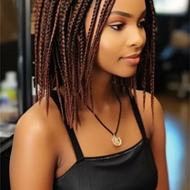 Shoulder-length braided bob