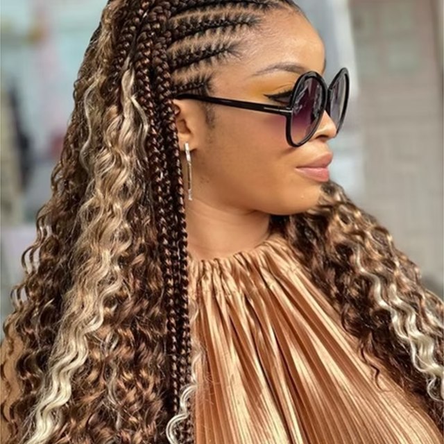 Bohemian braids with curls