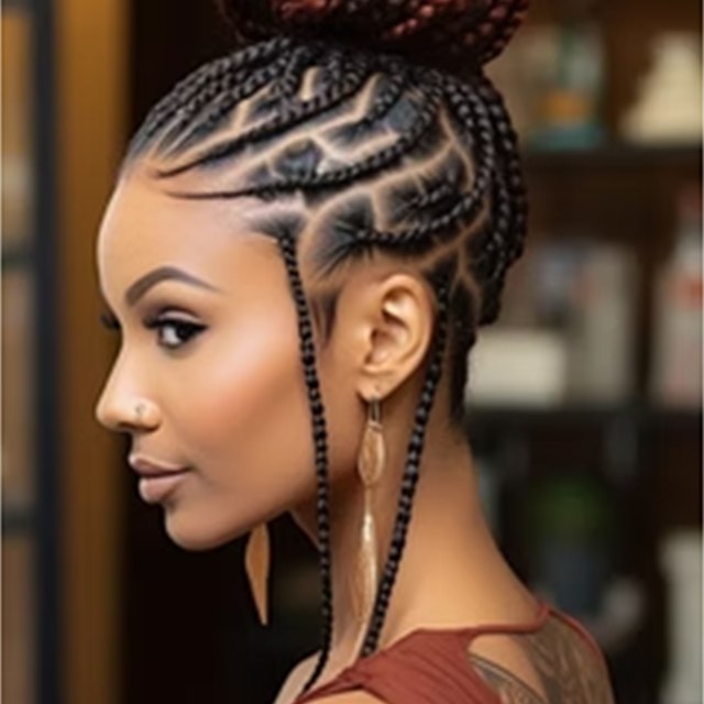 Side-profile braided updo