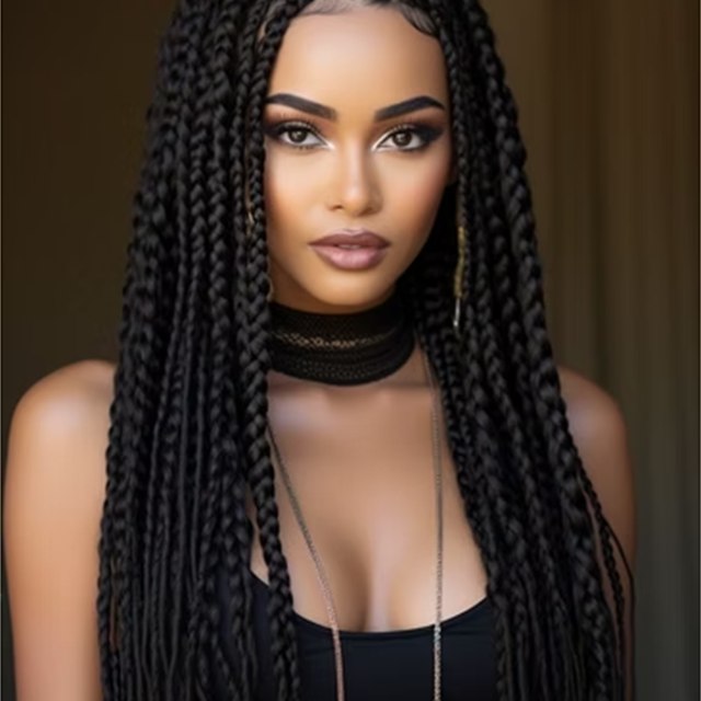 Long black braids