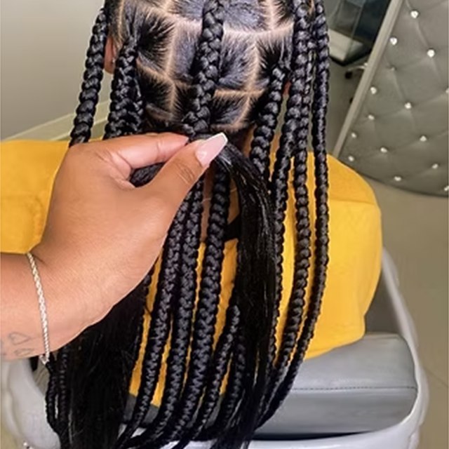 Detailed braided hairstyle